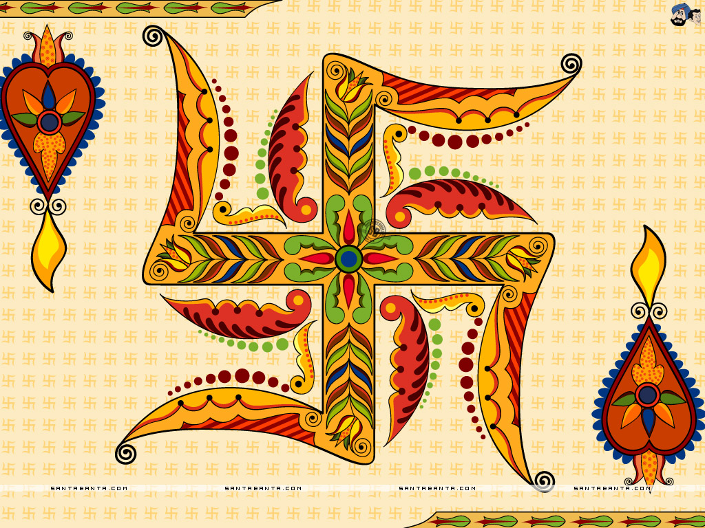 Hindu Symbols - Hindu New Year Symbol - HD Wallpaper 