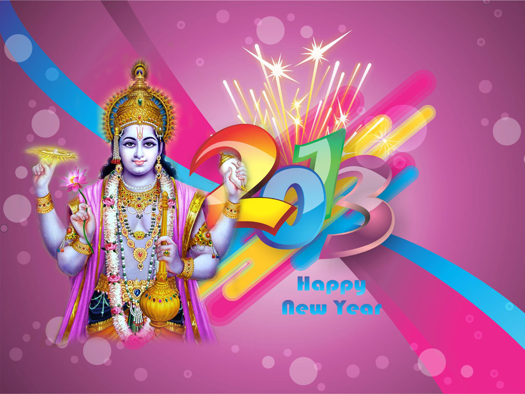 Happy New Year Vishnu - HD Wallpaper 