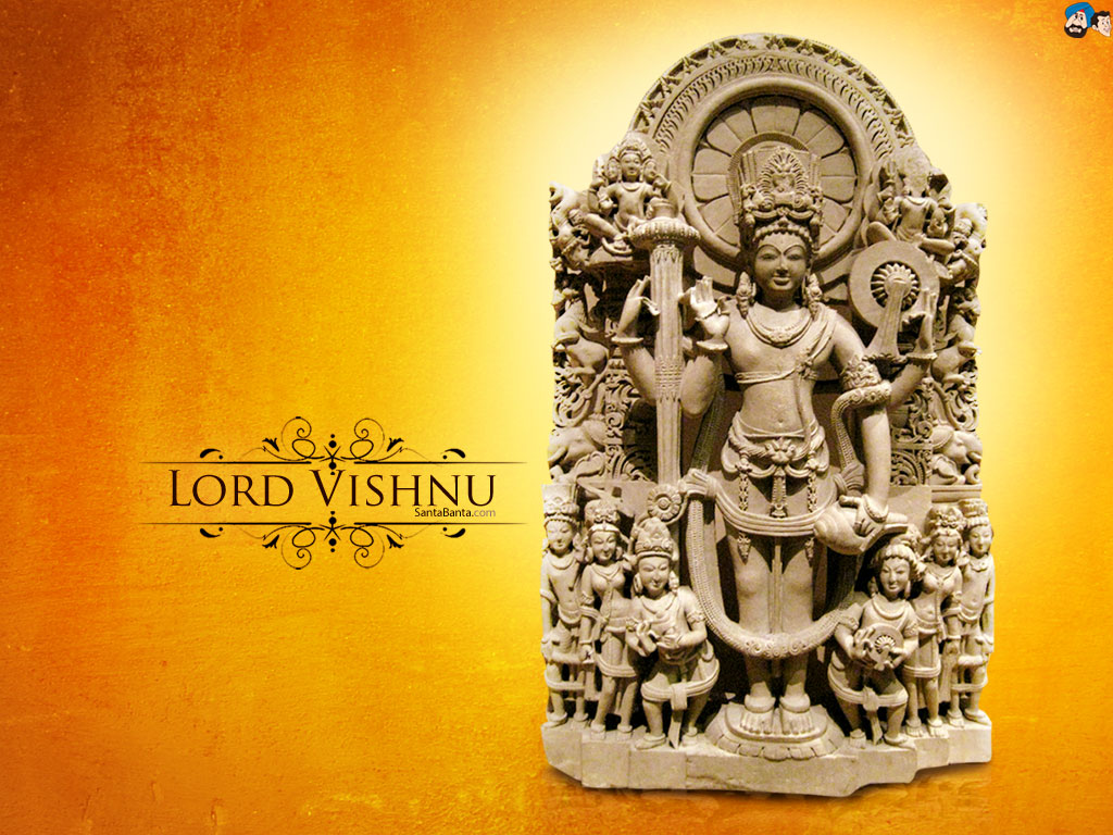 Lord Vishnu - Lord Vishnu Stone Carved Statues - HD Wallpaper 