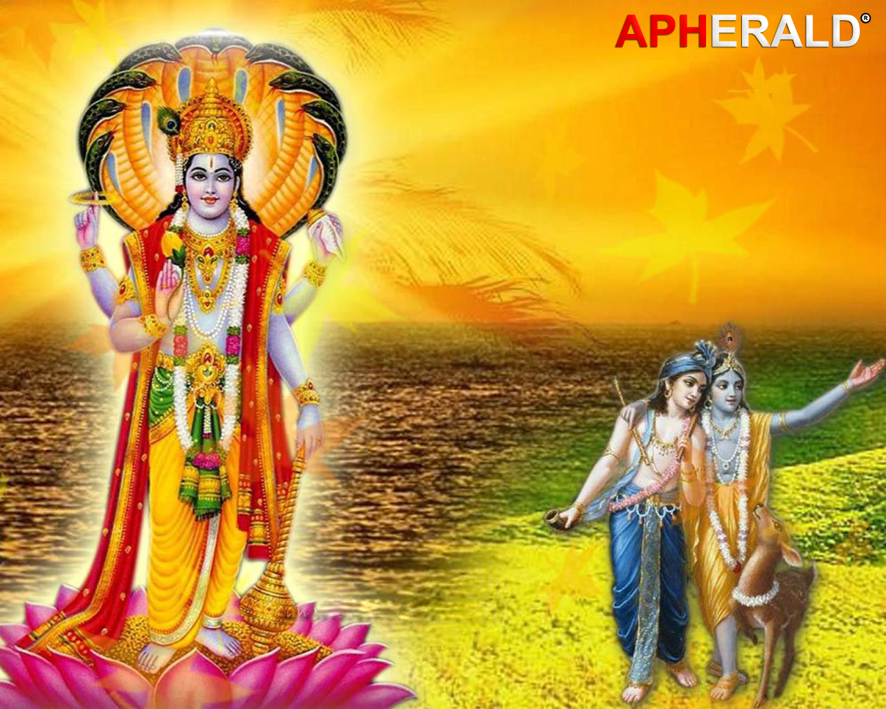 Full Hd Vishnu Bhagwan - HD Wallpaper 