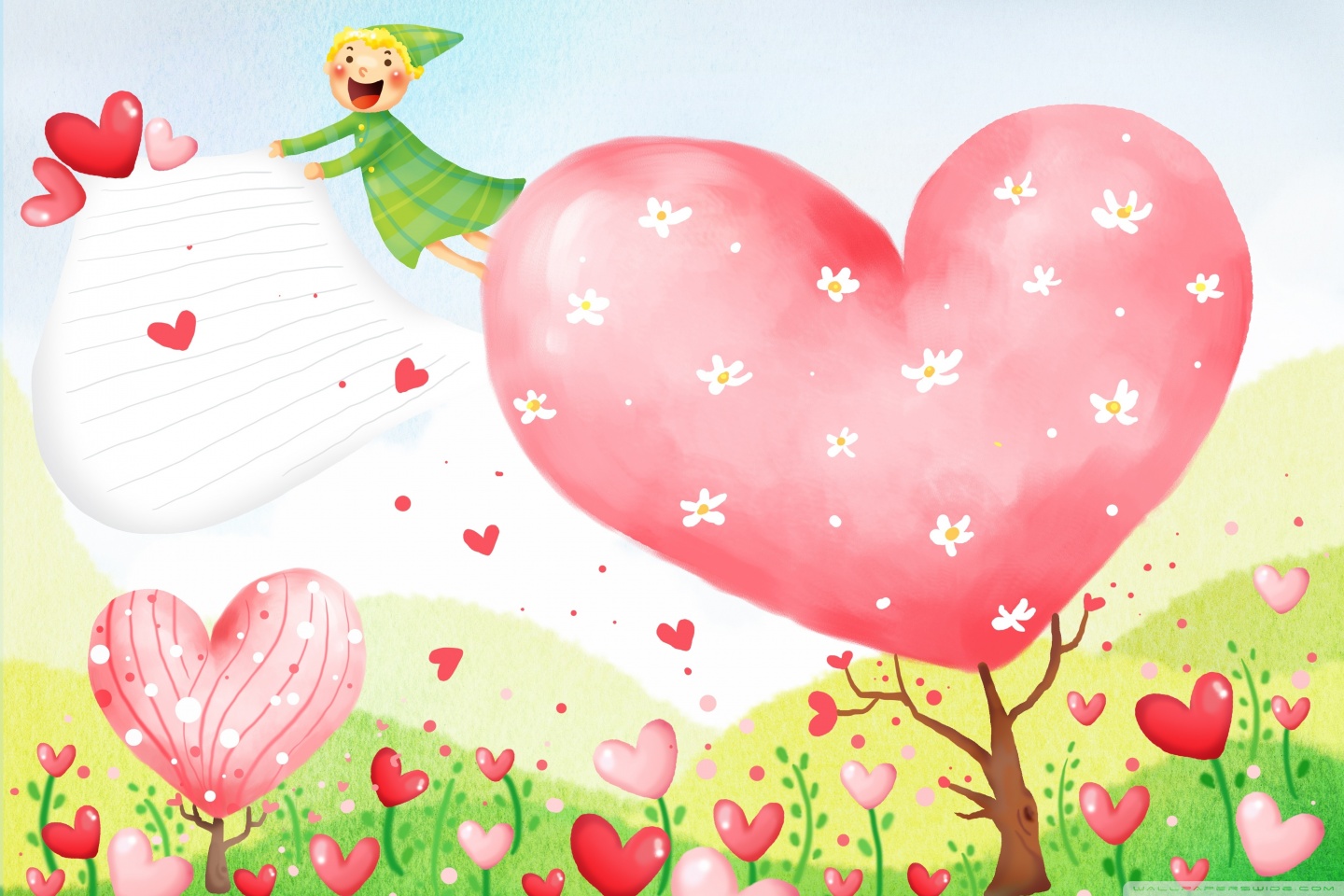 Happy Valentines Day Hearts - HD Wallpaper 