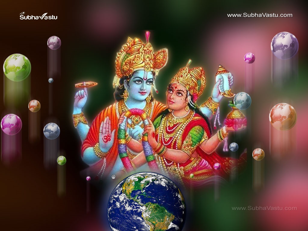 Lord Vishnu And Lakshmi Wallpapers - HD Wallpaper 