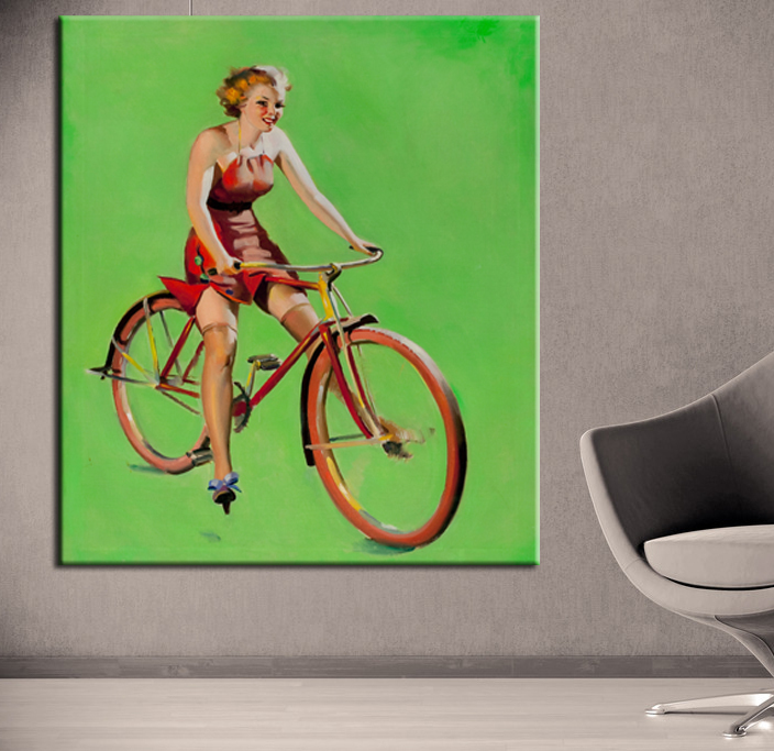 Pin Up Bike - HD Wallpaper 