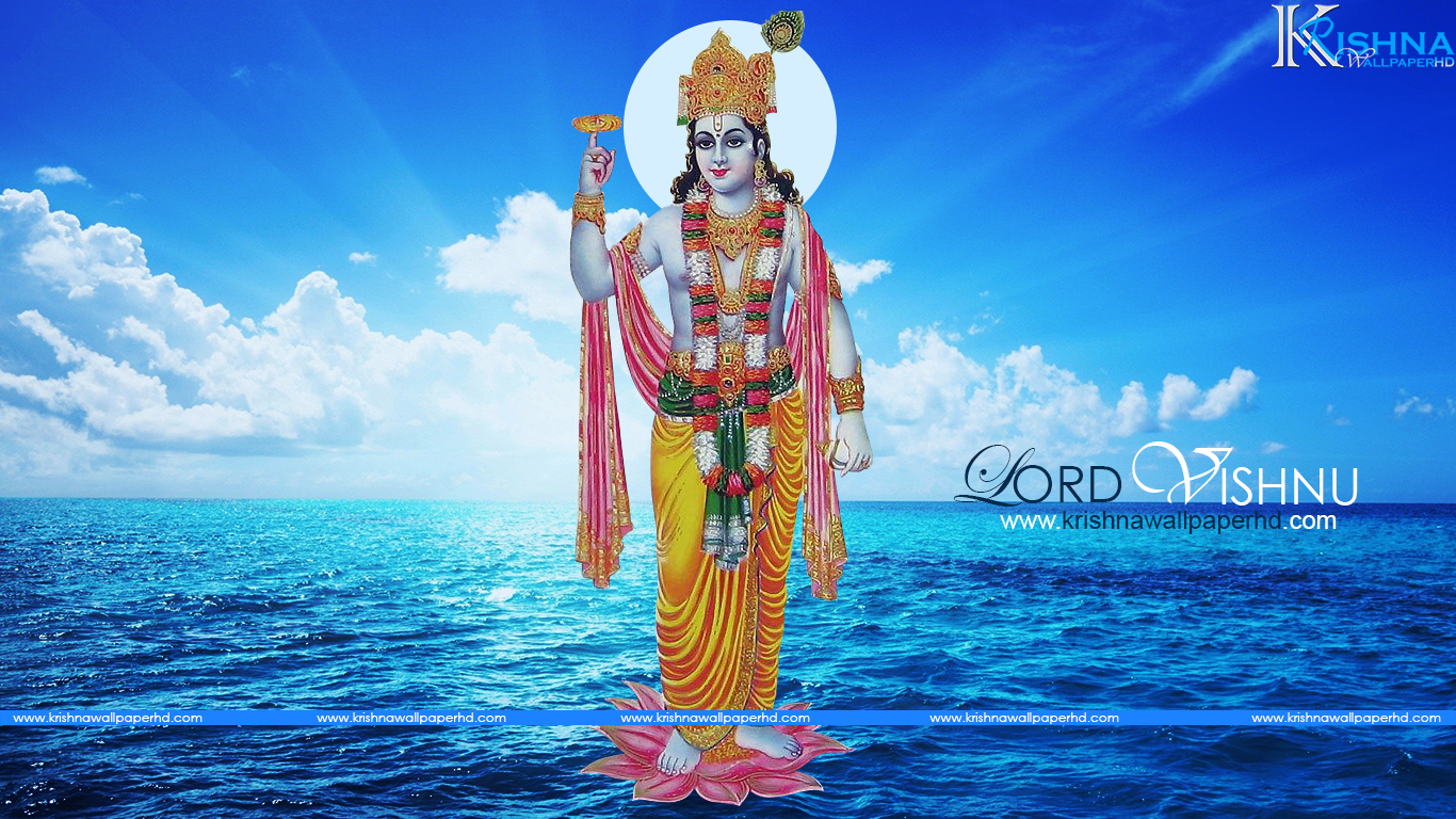 Lord Vishnu Hd Photo - Blue Sea High Resolution - 1366x768 Wallpaper -  