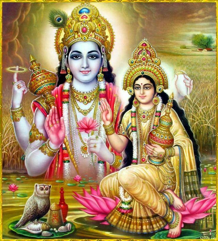 Lakshmi Devi With Mahavishnuvu - 736x814 Wallpaper 