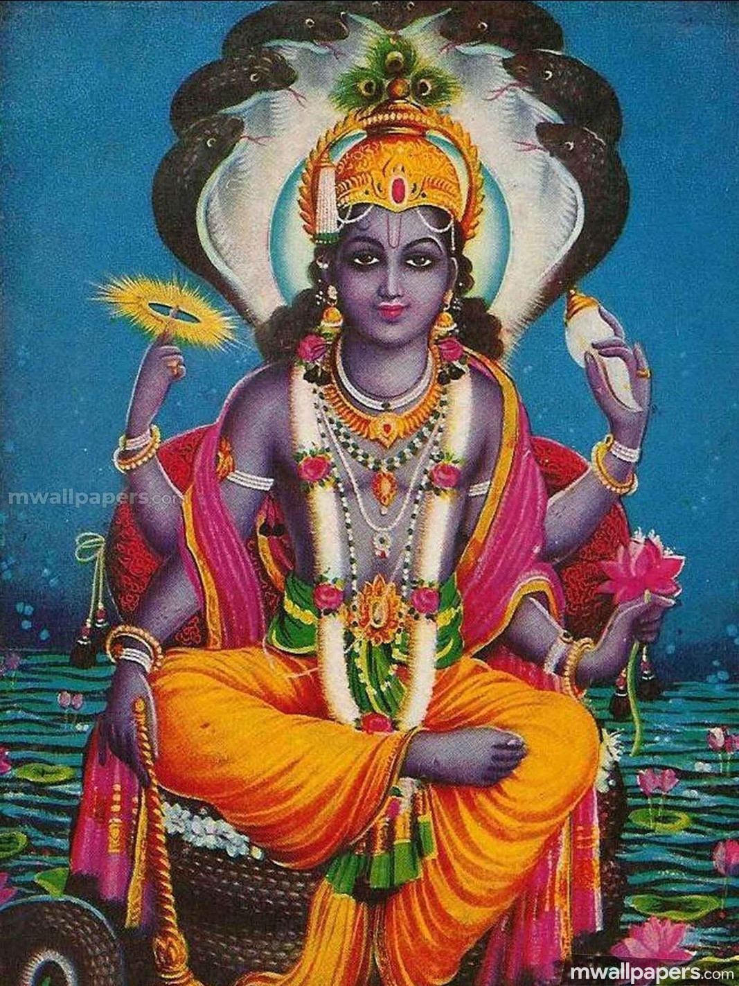 Hindu God Vishnu - HD Wallpaper 