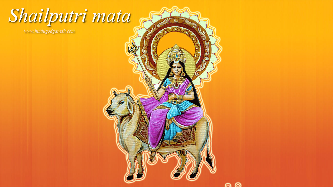 Shailputri Mata Wallpaper & Image Download Free - Maa Shailputri Navratri Wish - HD Wallpaper 