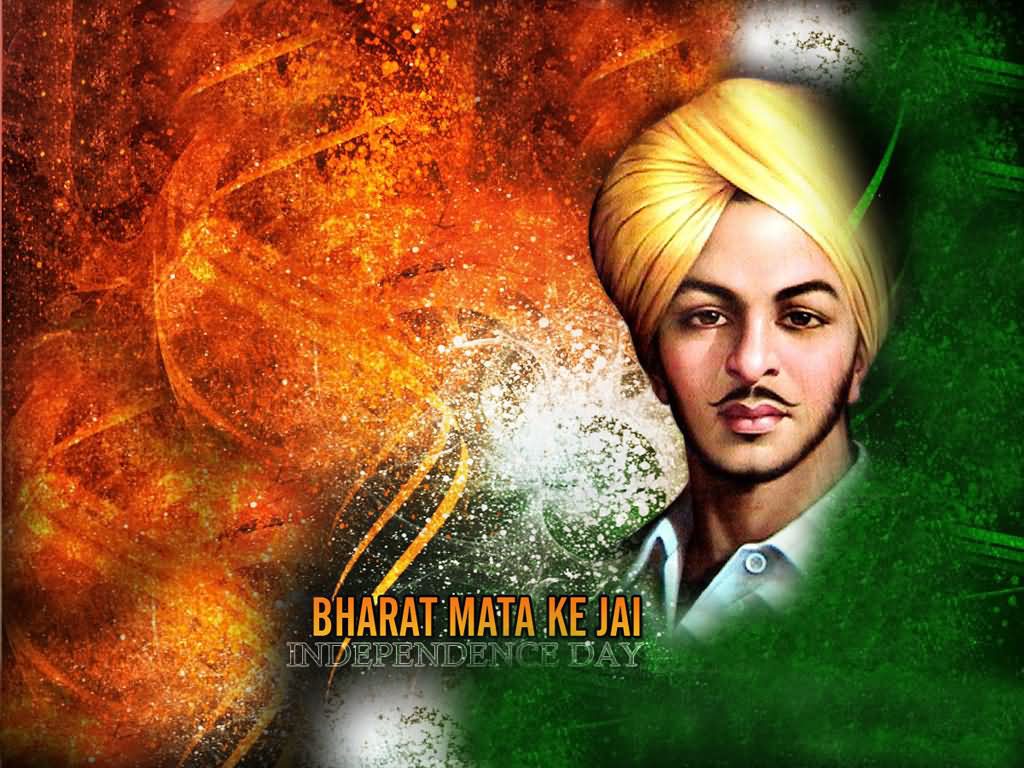 Bharat Mata Hd Wallpaper - 15 August Bhagat Singh - HD Wallpaper 