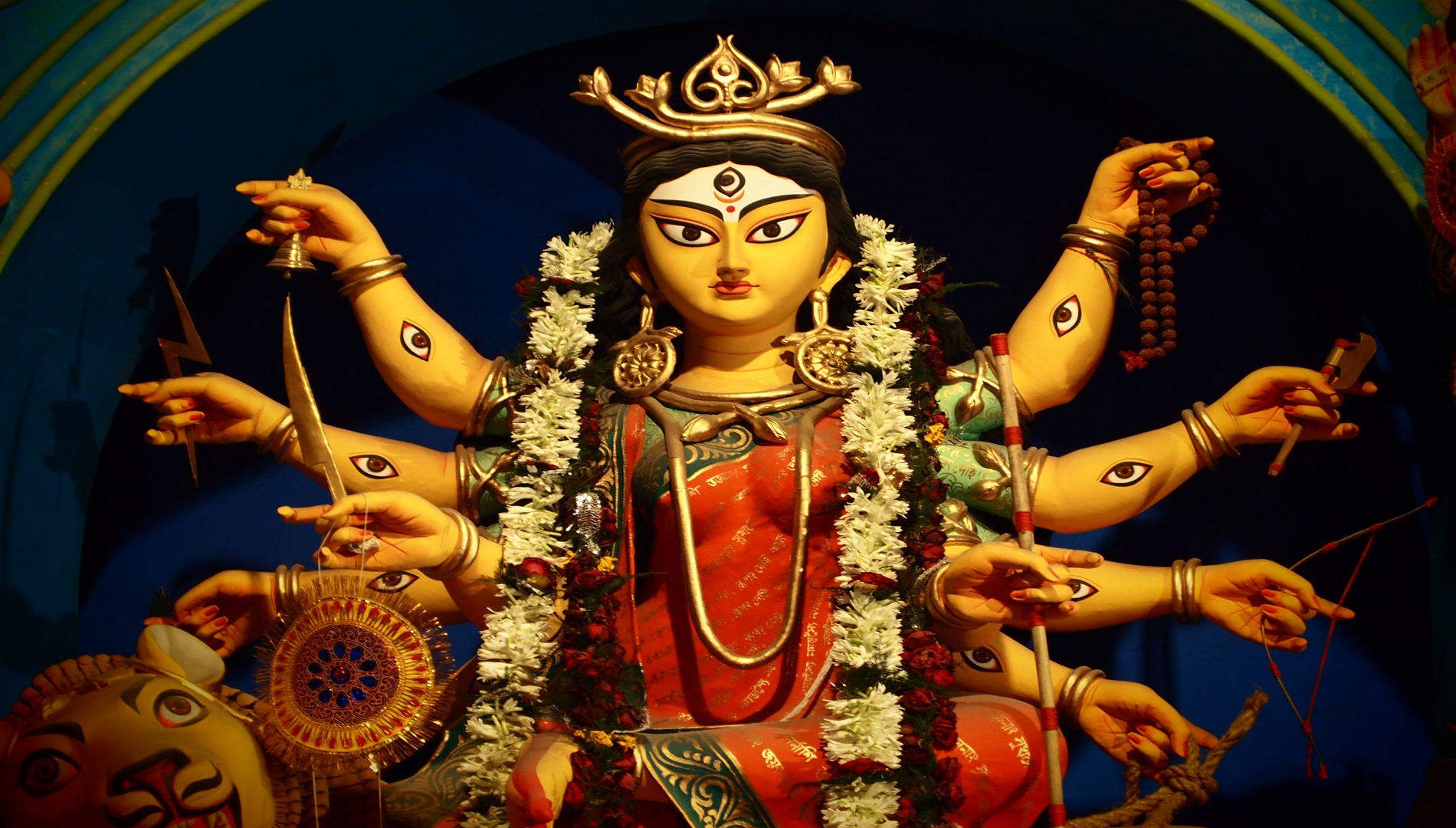 Deity Of Maa Durga - Beautiful Durga Face Hd - HD Wallpaper 