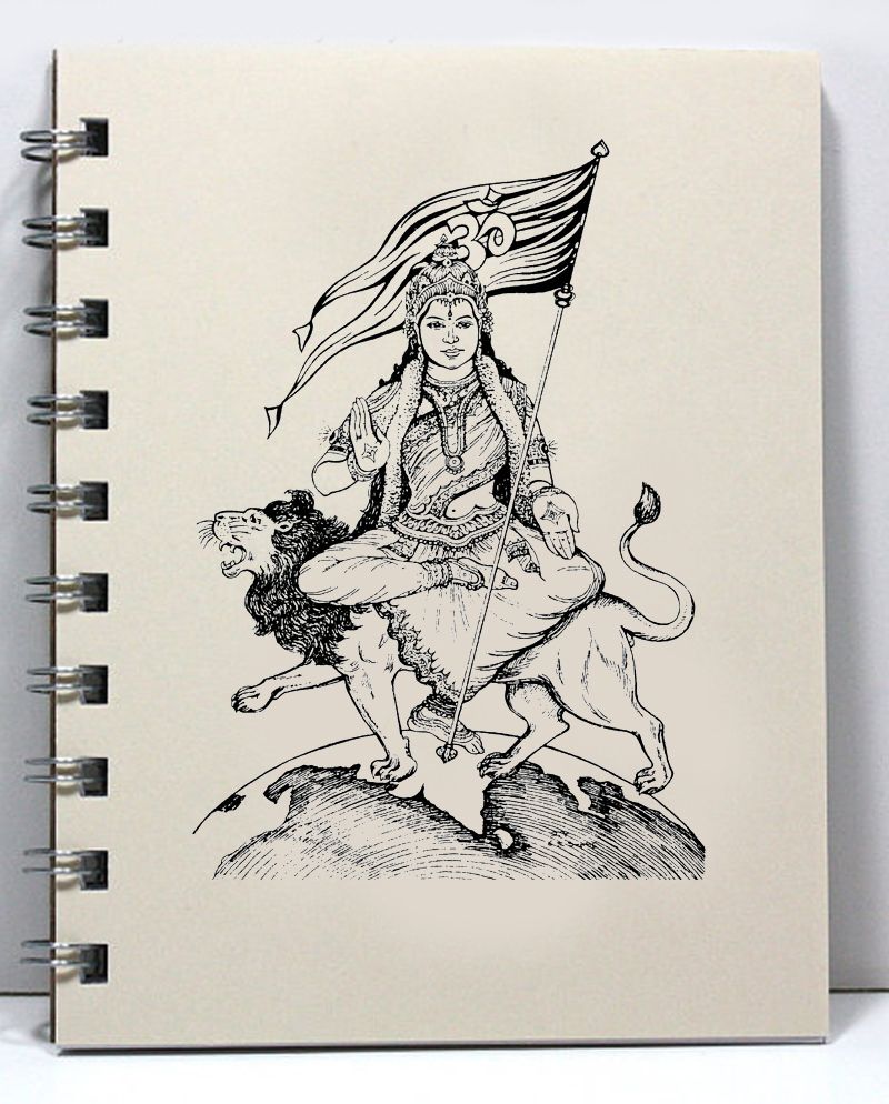 Bharat Mata Spiral Journal - Bharat Mata Sketch Drawing - HD Wallpaper 