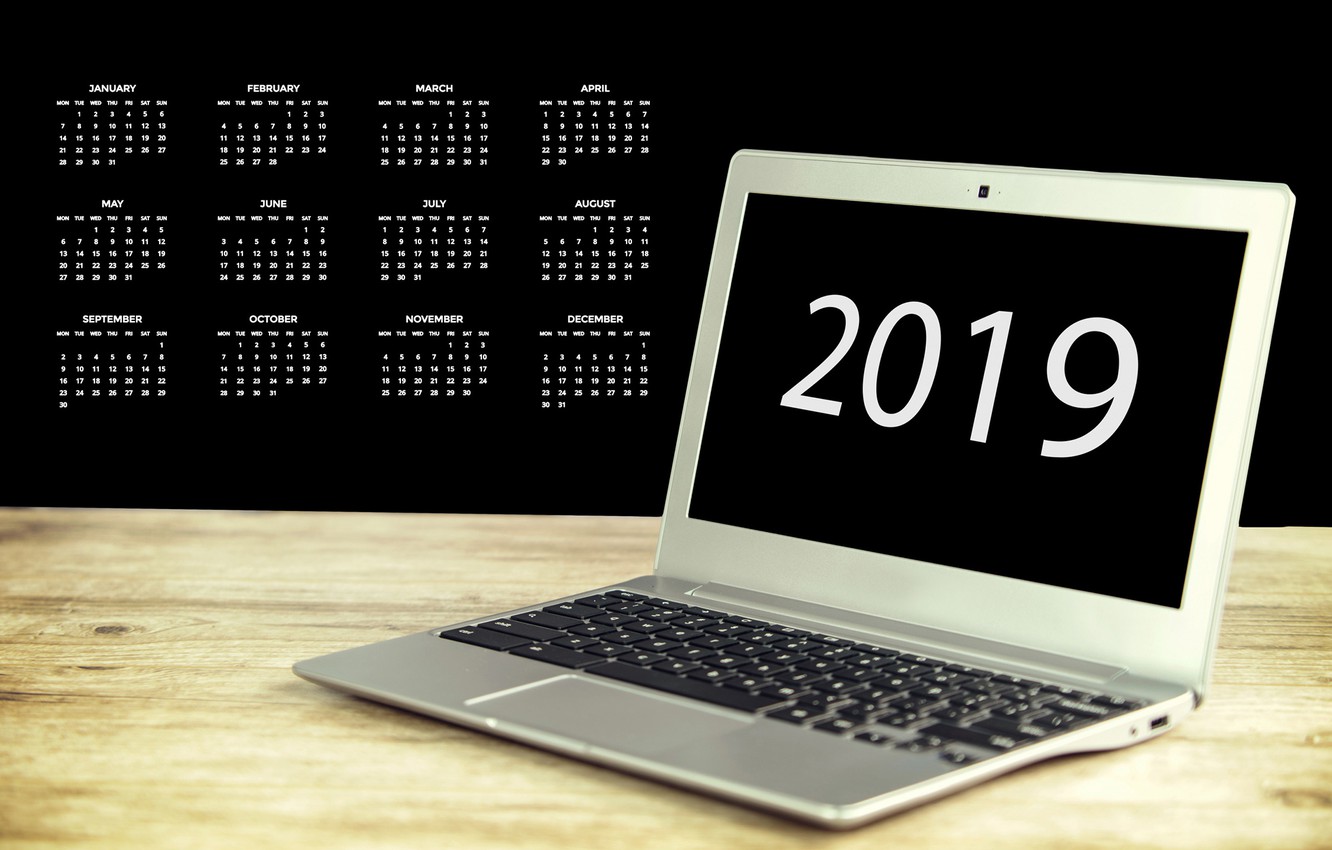 Photo Wallpaper New Year, Laptop, Calendar, - Laptop 2019 - 1332x850 Wallpaper Photo Wallpaper New Year, Laptop, Calendar, - Laptop 2019 - 1332x850 Wallpaper