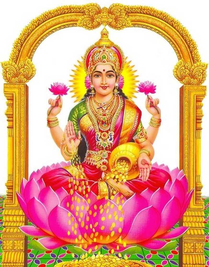 Laxmi Puja Wallpaper - Laxmi Devi - HD Wallpaper 