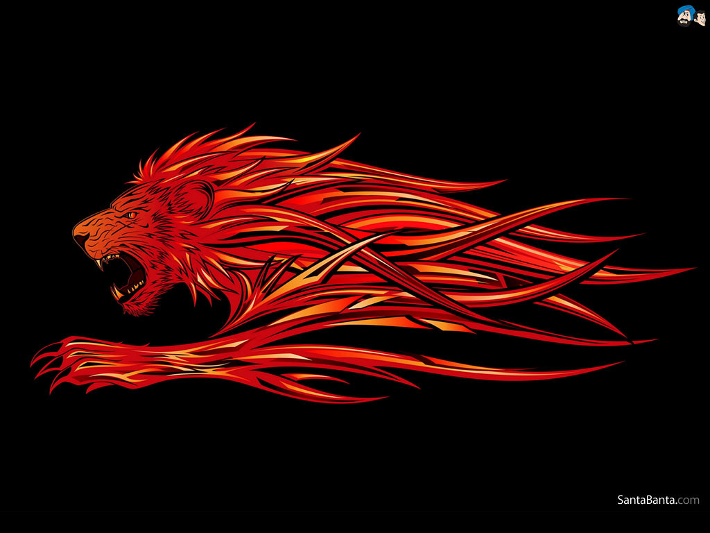 Flame Lion - HD Wallpaper 