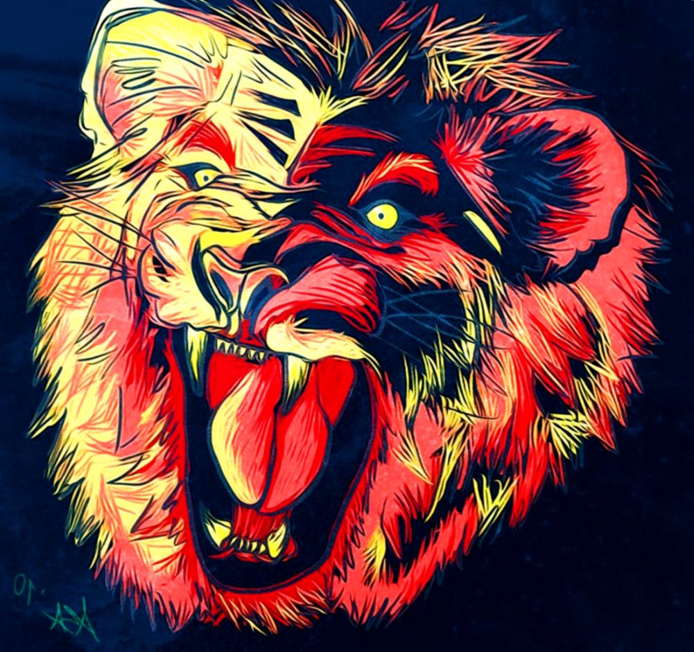 Artistic Lions Wallpapers Hd Desktop And Mobile Backgrounds - Red Hd Wallpaper Lion - HD Wallpaper 