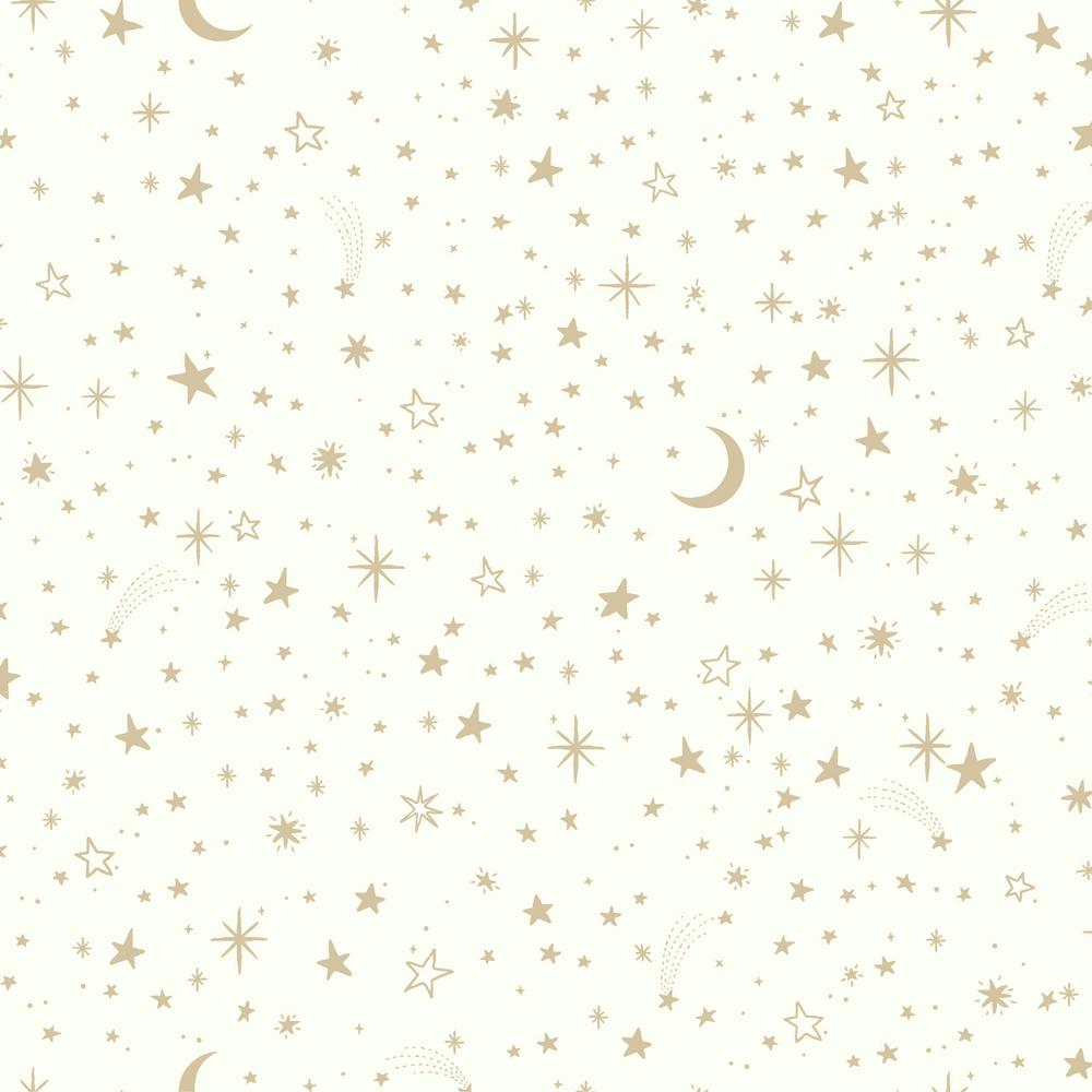 Gold Stars And Moon - HD Wallpaper 
