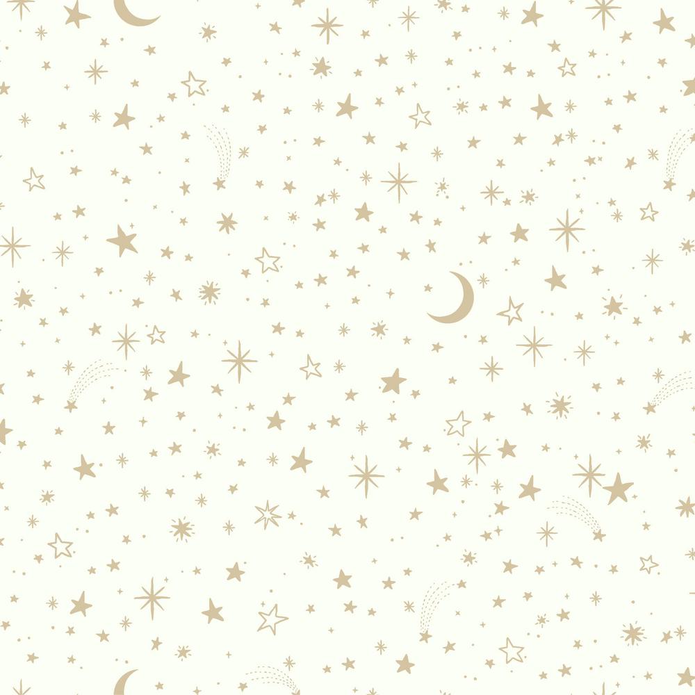 Gold Stars And Moon - HD Wallpaper 