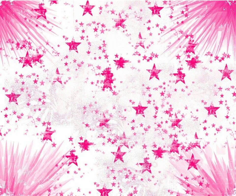 Pink And White Stars - HD Wallpaper 