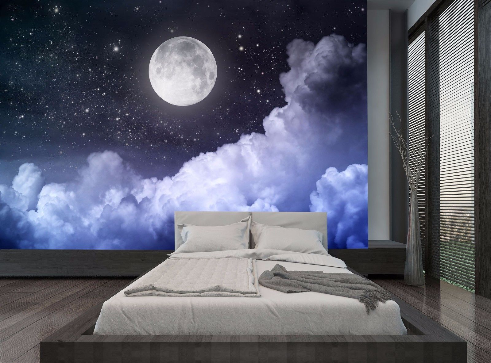 Full Moon Night Sky - HD Wallpaper 