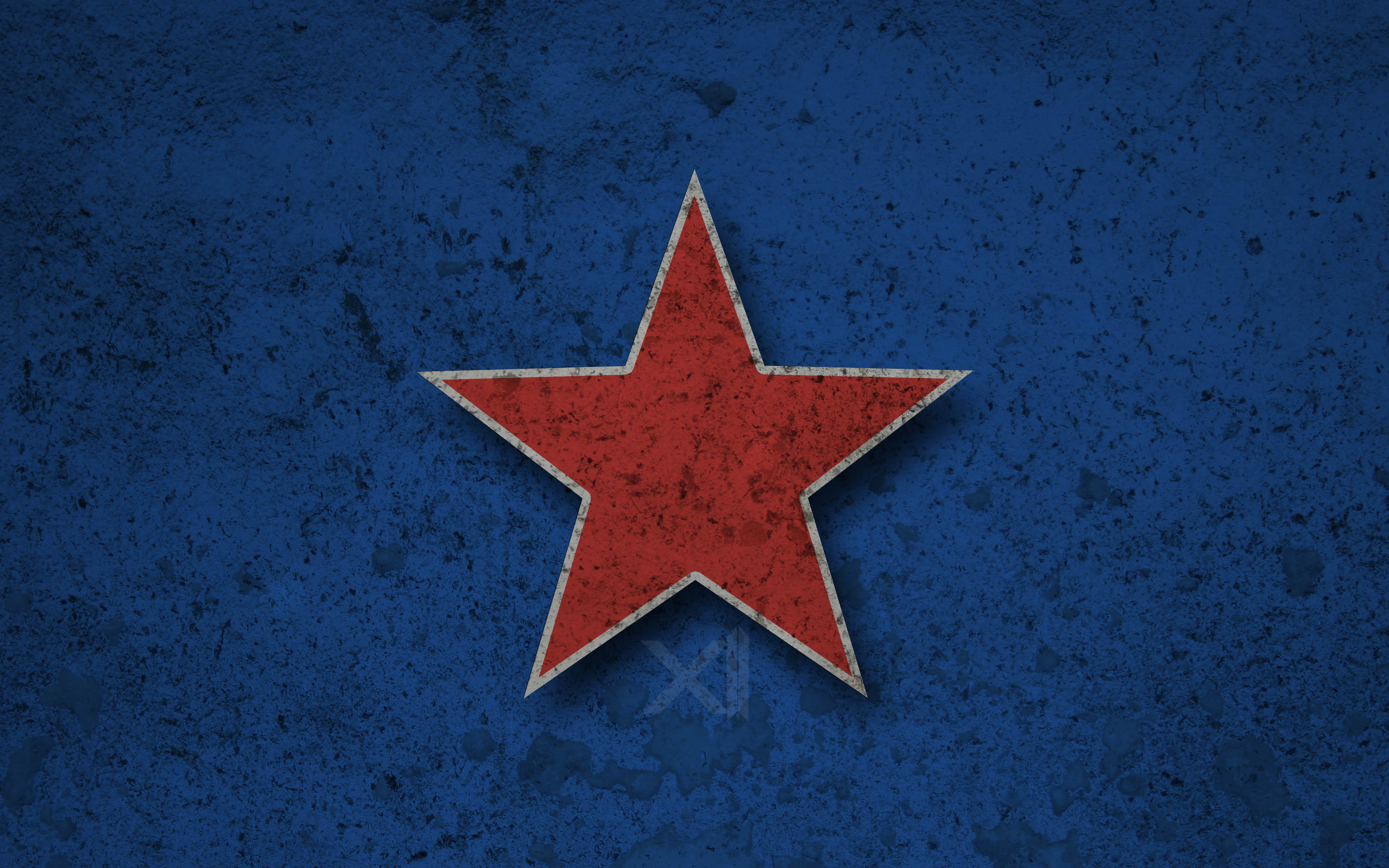 Blue Star With Red Background - HD Wallpaper 