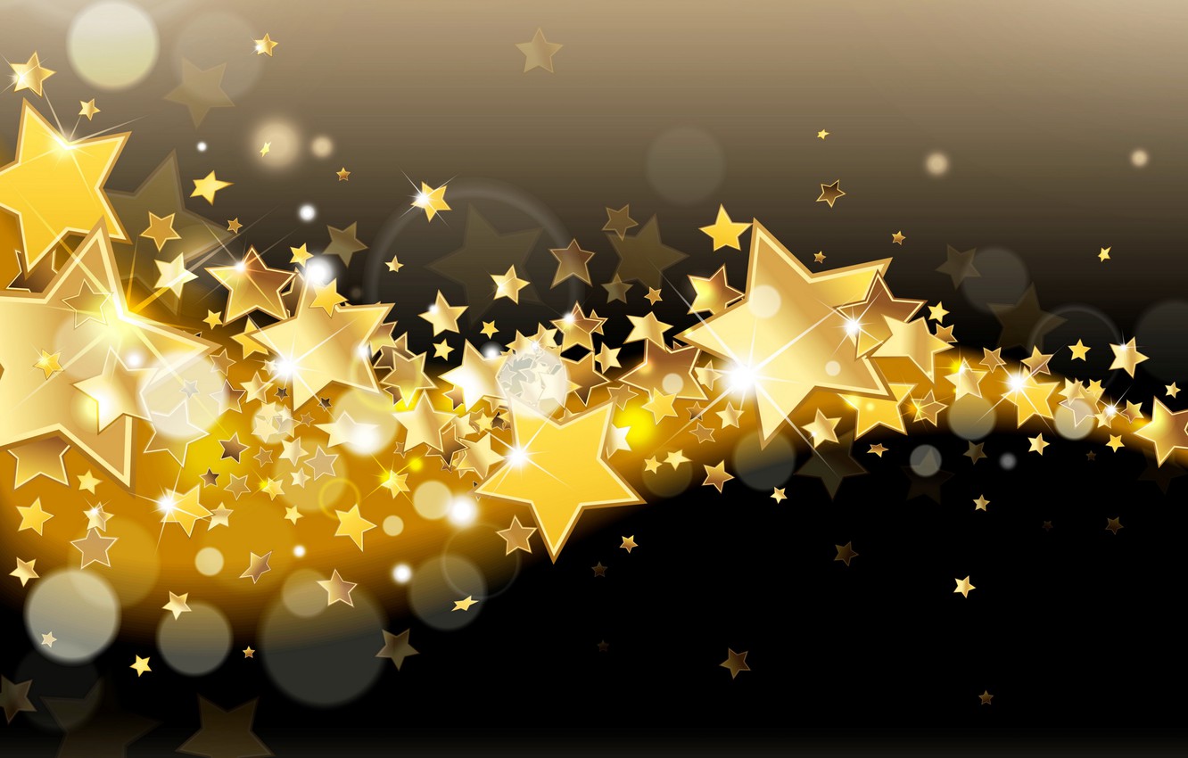 Photo Wallpaper Stars, Lights, Background, Gold, Shine, - Background Design Gold Star - HD Wallpaper 