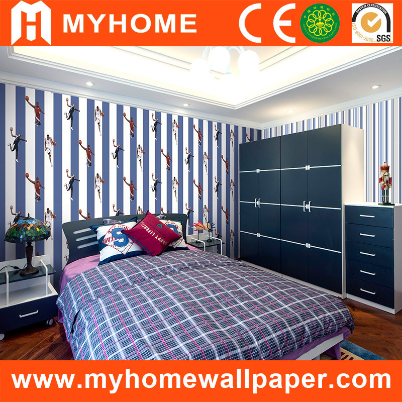 Boy′s Room Wallpaper With Football Star Pictures & - Pvc Wall Simple Design - HD Wallpaper 