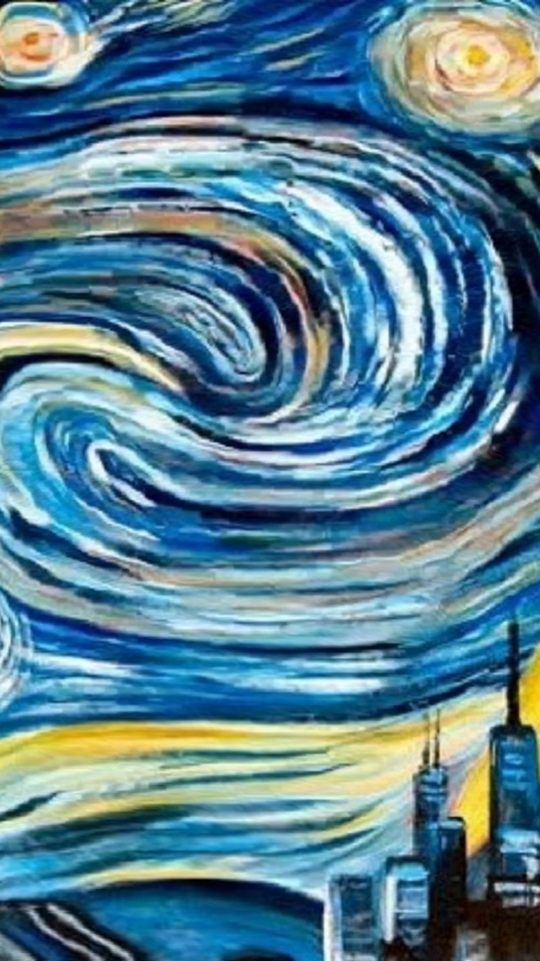 Starry Night Iphone 5 Wallpapers Group - Iphone Wallpaper Van Gogh Starry Night - HD Wallpaper 