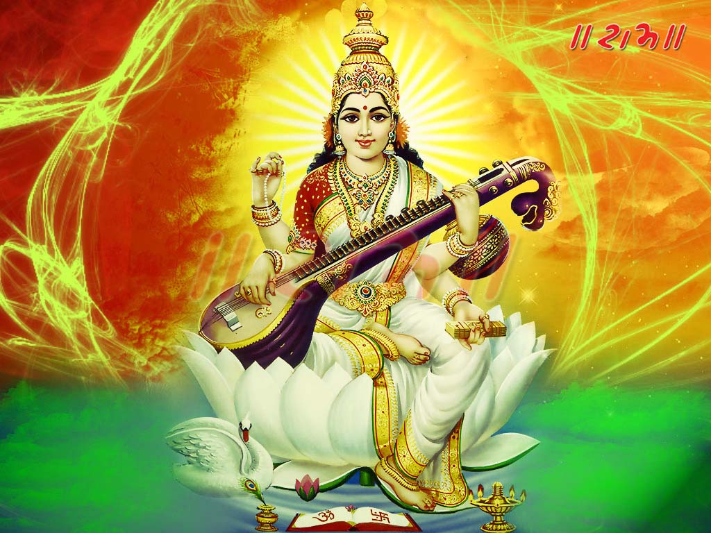 Goddess Saraswati Wallpapers - माँ सरस्वती फोटो डाउनलोड - HD Wallpaper 