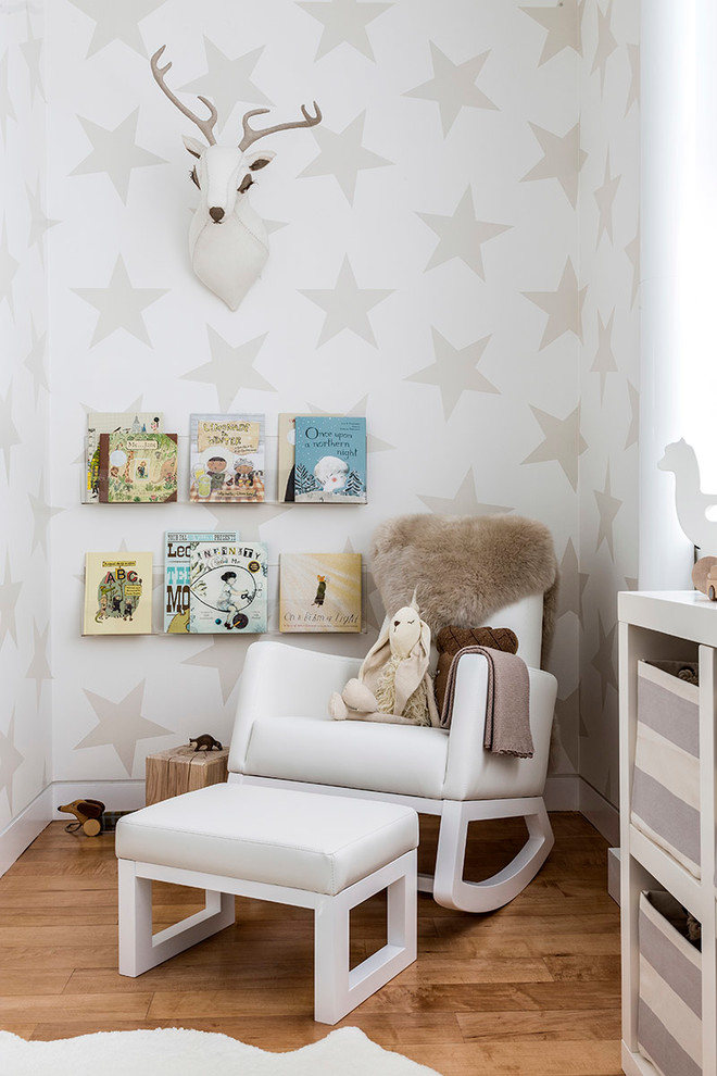 Nursery Shelf Decor Nursery Contemporary With Deer - Neutral Nursery Theme Ideas - HD Wallpaper 