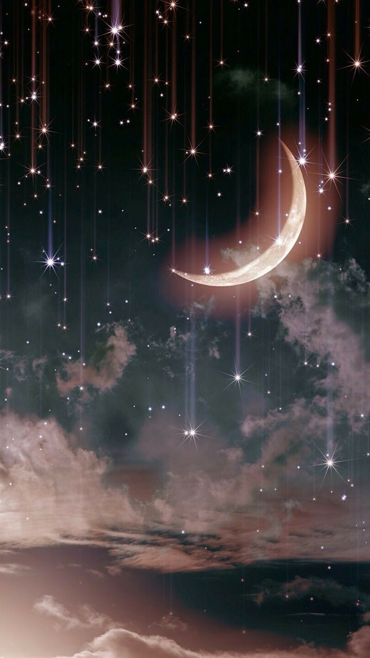 Moon And The Stars - HD Wallpaper 
