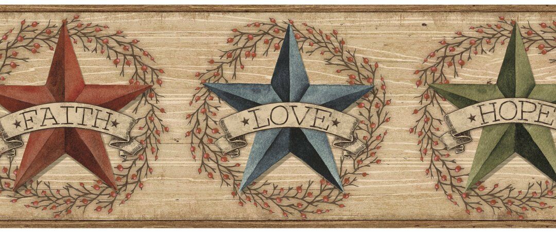 Chesapeake Faith Barn Star Wallpaper Border Ccb - HD Wallpaper 