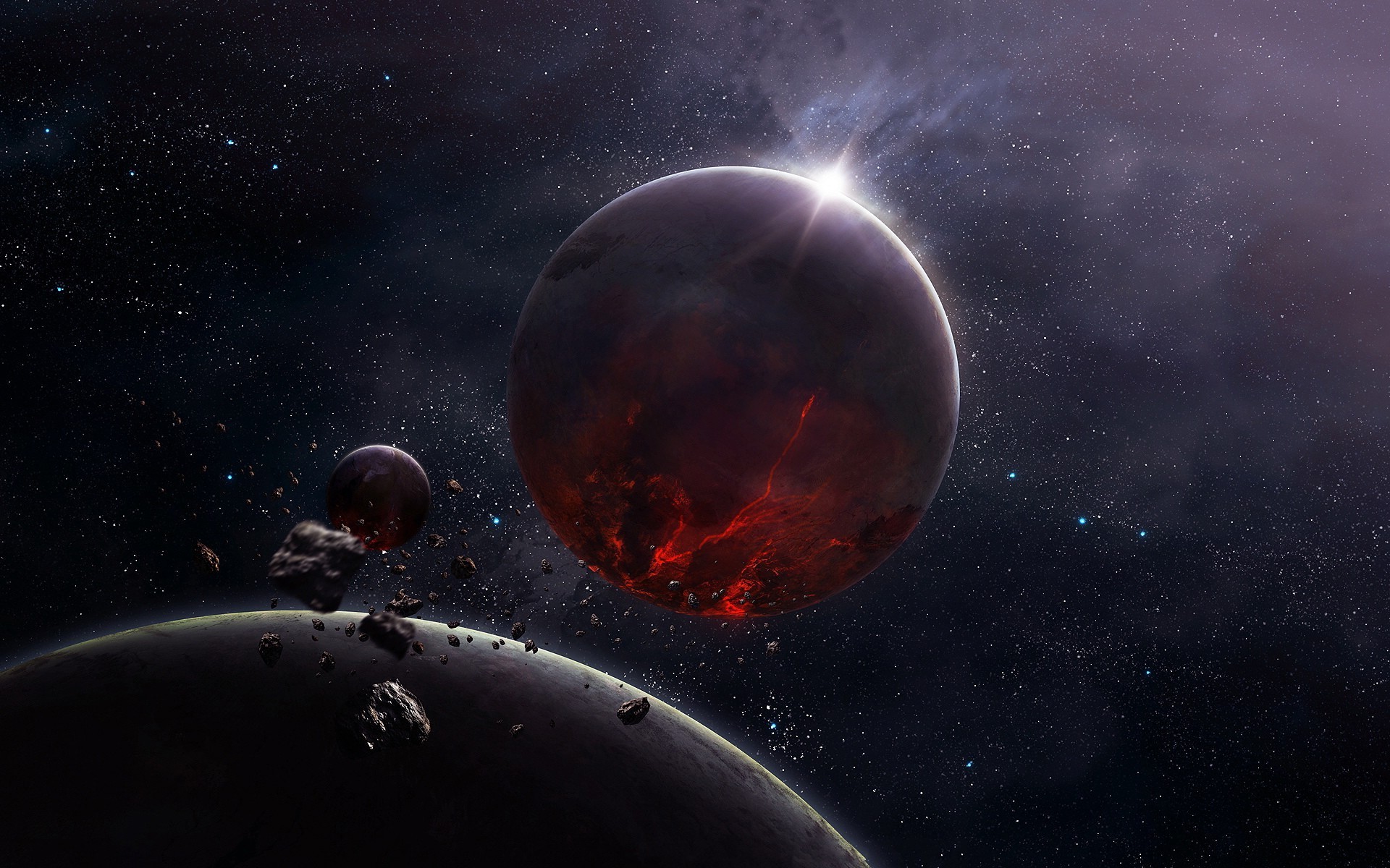 Desktop Backgrounds Moon And Stars - HD Wallpaper 