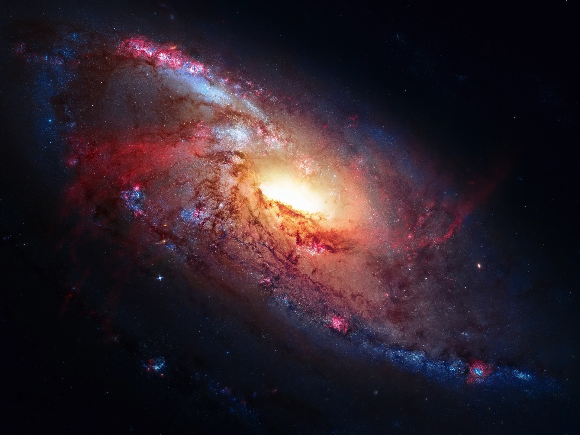 Wallpaper Beautiful Galaxy, Stars, Space, Spiral - Ngc 4258 - HD Wallpaper 