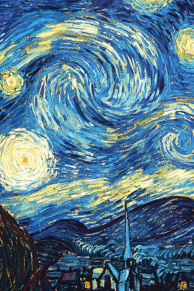 Starry Night Iphone Wallpaper - Van Gogh - HD Wallpaper 