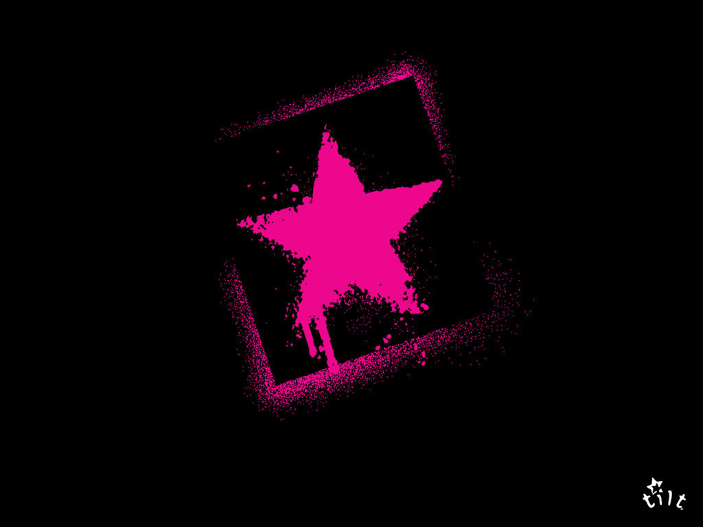 Pink Star Wallpaper - Pink And Black Wallpapers For Girls - HD Wallpaper 