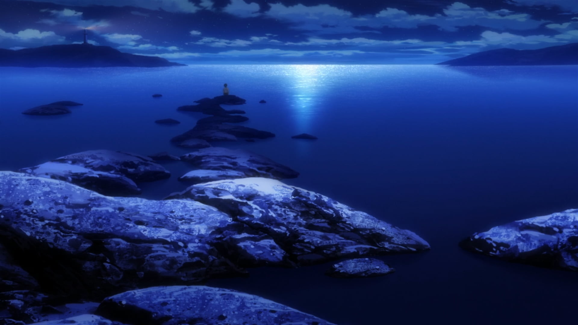 1920x1080, Photo Of Ocean During Night Time Hd Wallpaper - Night Time Ocean Background - HD Wallpaper 