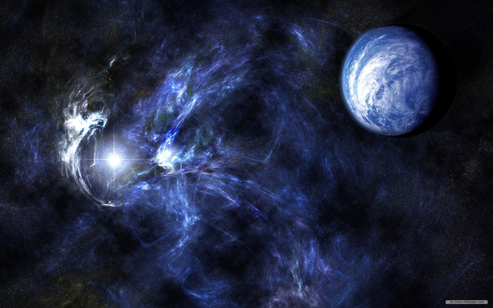 Free Art Wallpaper - Blue Planet - HD Wallpaper 