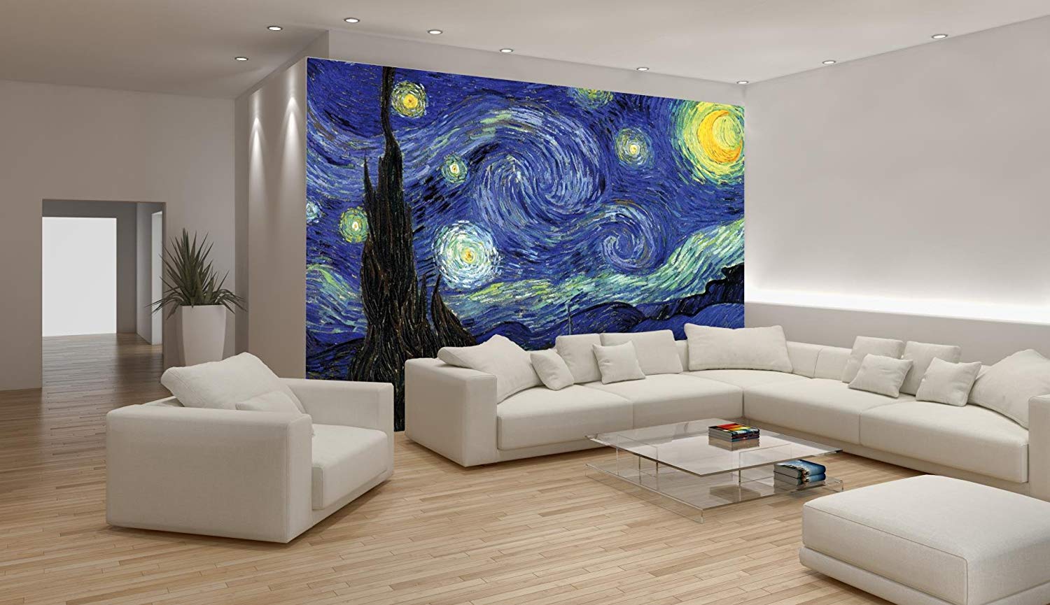 Van Gogh Starry Night Room - 1500x865 Wallpaper - teahub.io