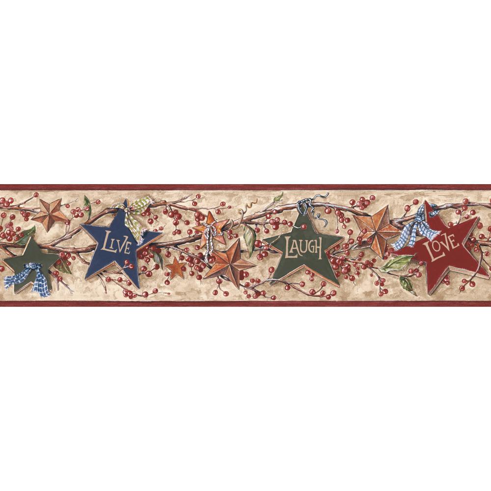 York Wallcoverings Rf3521bd Border Portfolio Ii Star - Live Laugh Love Border - HD Wallpaper 