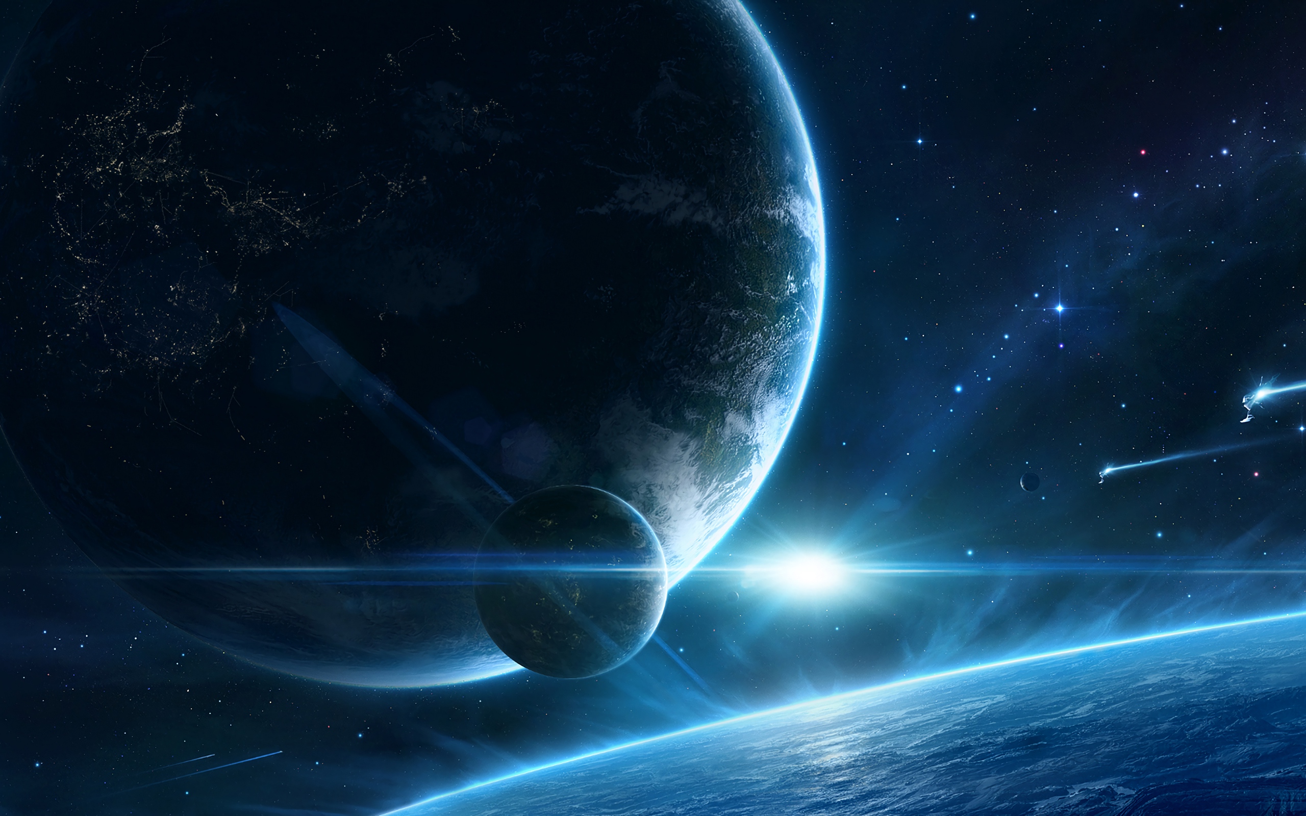 Wallpaper Planet Space Satellite Outer Space Space Wallpapers For Samsung 2560x1600 Wallpaper Teahub Io