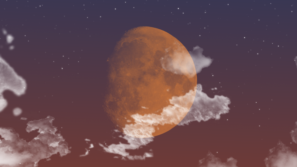 Moon, Stars - Outer Space - HD Wallpaper 