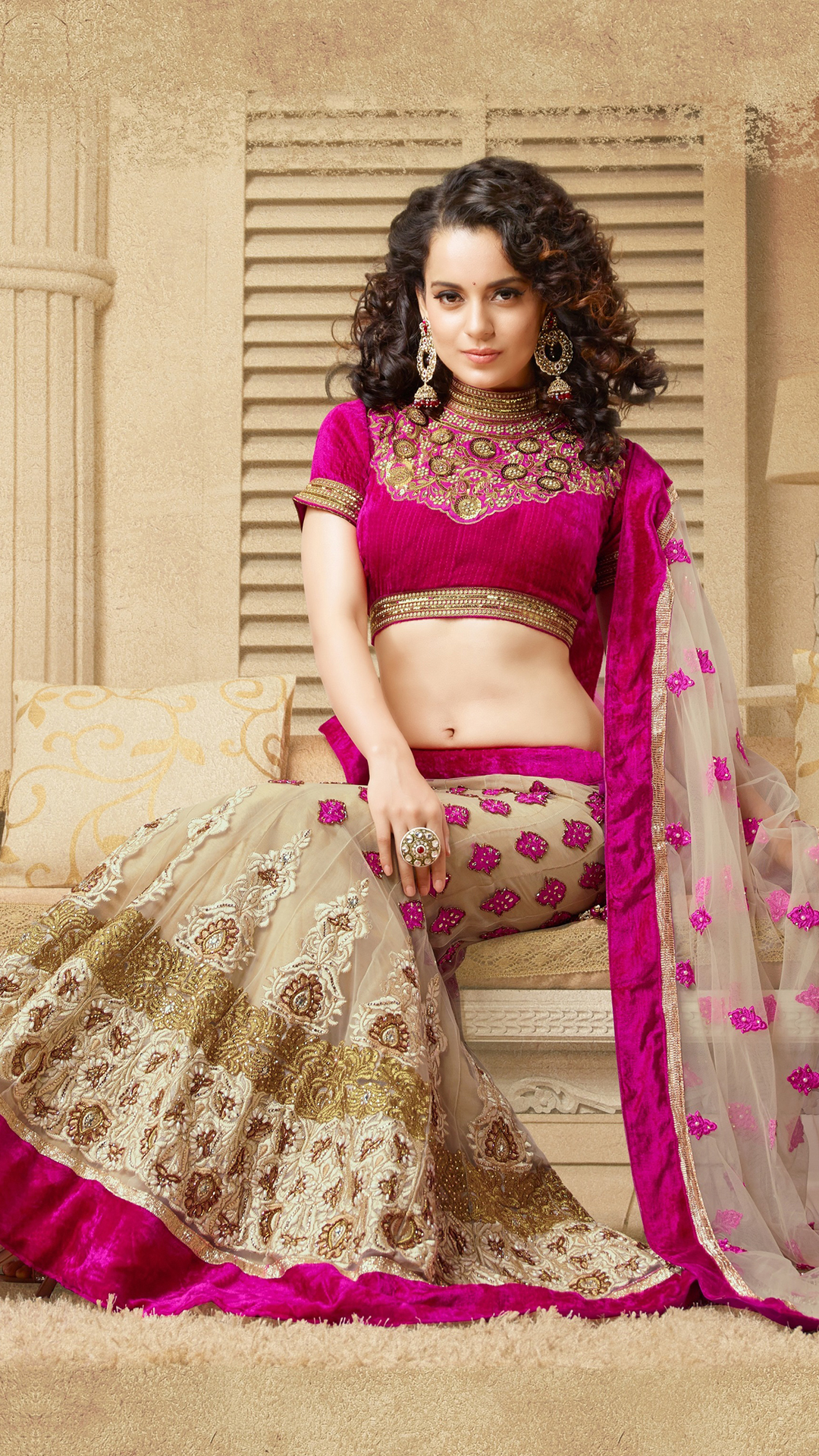 Curly Hair With Lehenga - HD Wallpaper 