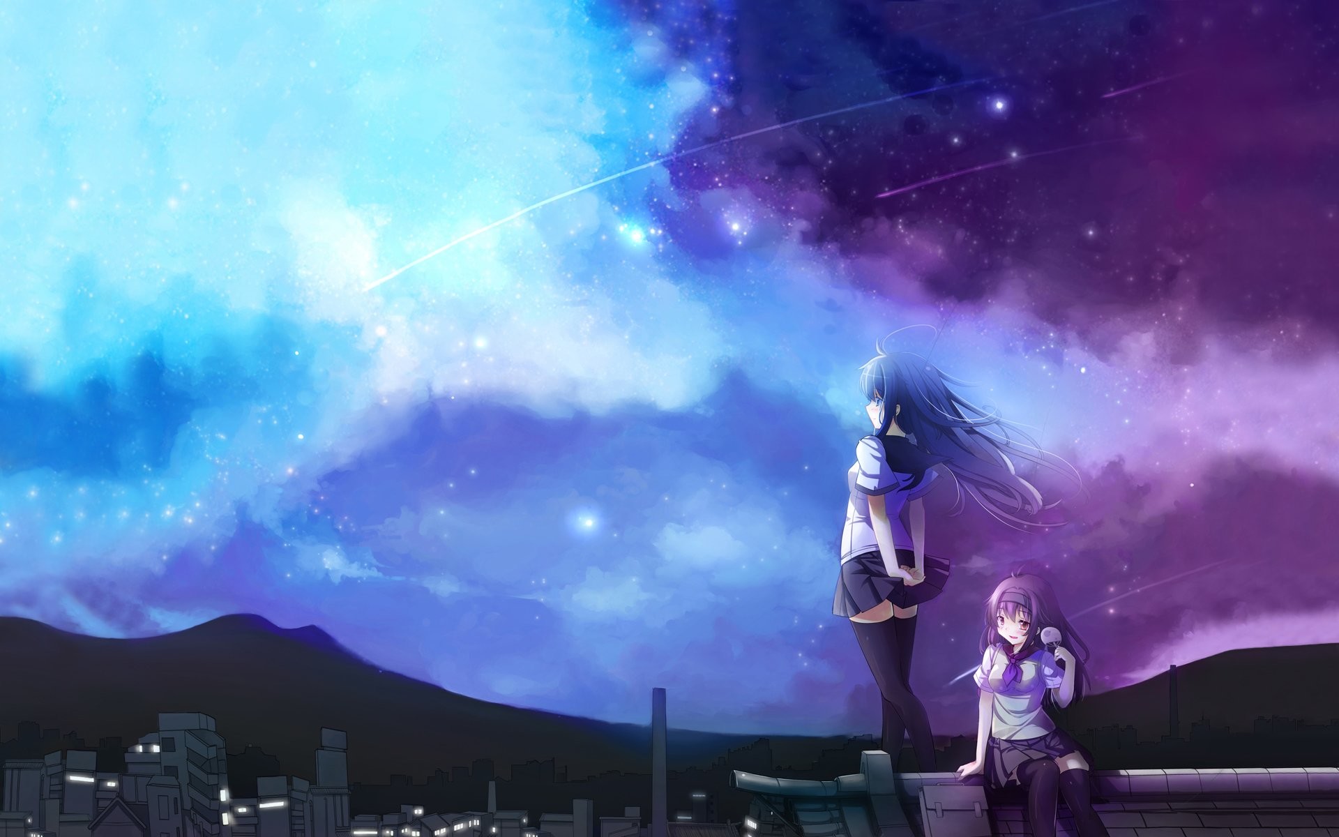 1920x1200, Anime - Anime Shooting Star Background - HD Wallpaper 