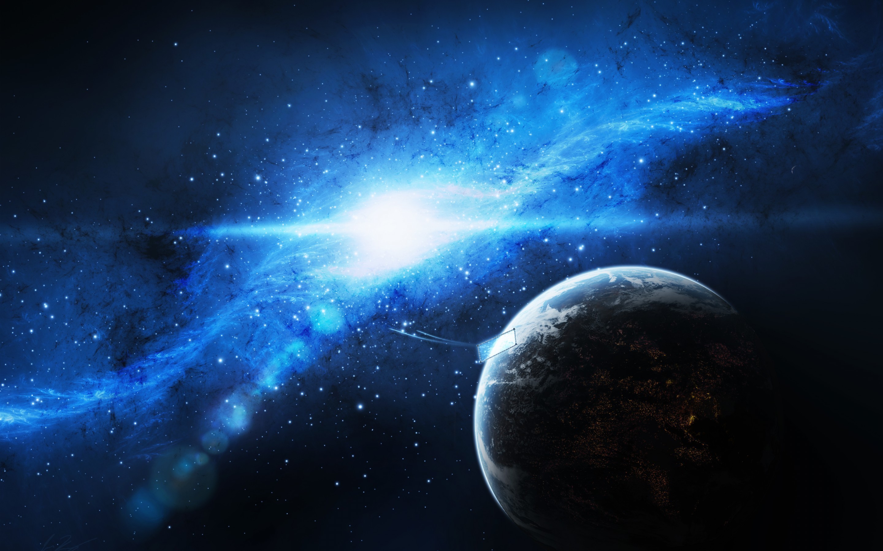 2880x1800, Blue Galaxy Space Hd Desktop Wallpaper, - Most Beautiful Pictures Of Universe - HD Wallpaper 