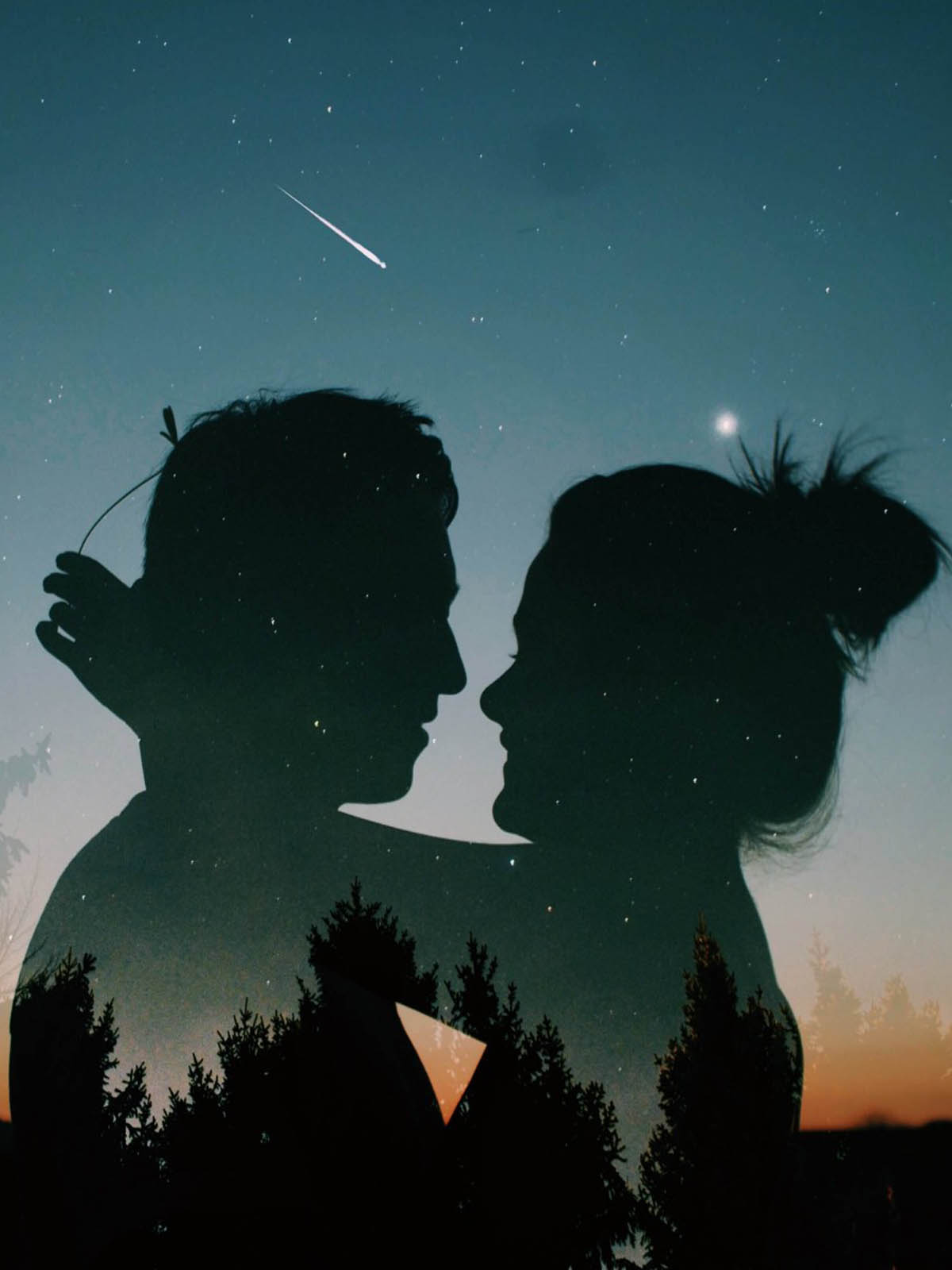 Couple Under The Stars - HD Wallpaper 
