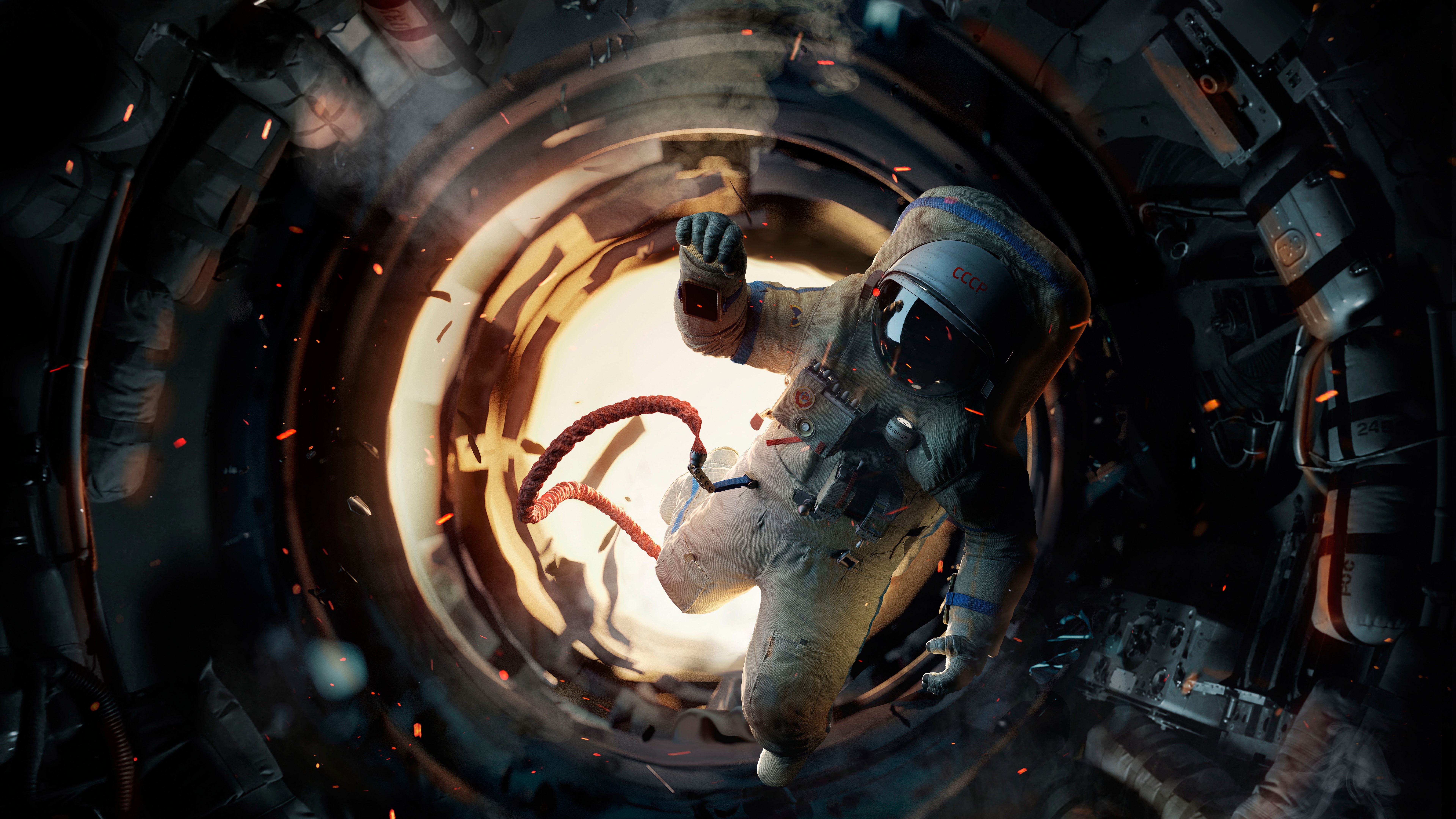Wallpaper Astronaut, Space Station - HD Wallpaper 