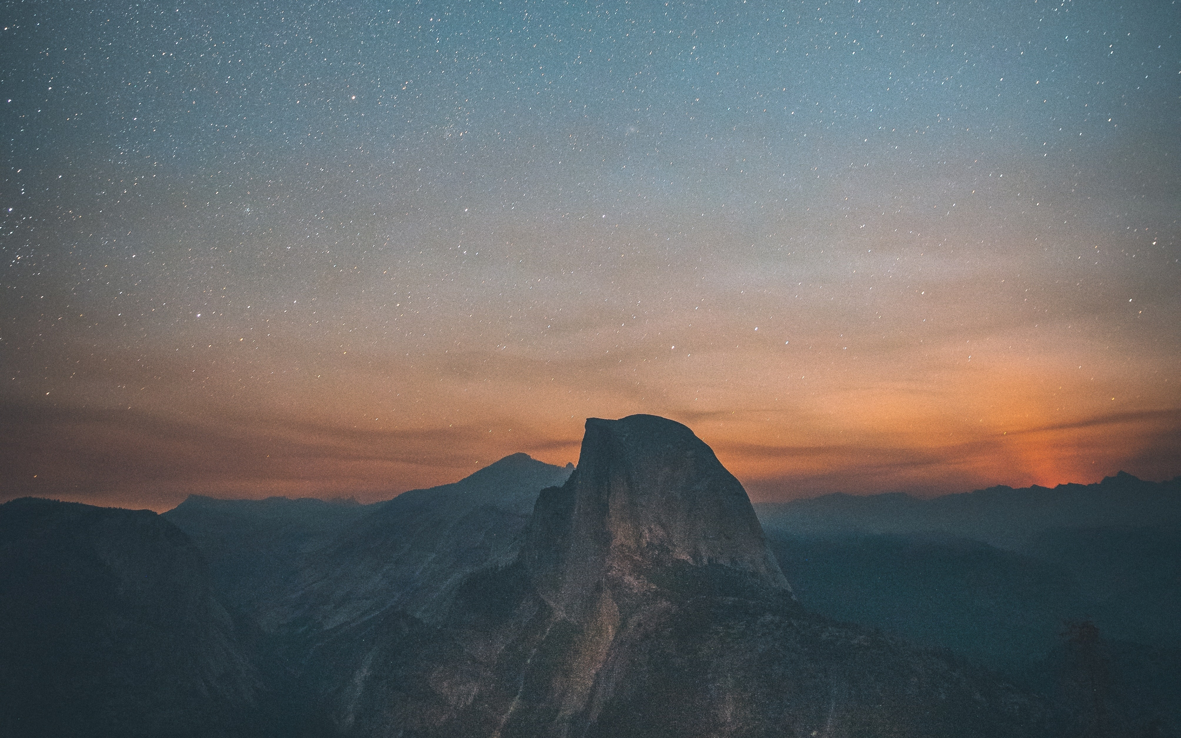 Half Dome, Yosemite Valley, Starry Night, Sky, Wallpaper - Summit - HD Wallpaper 