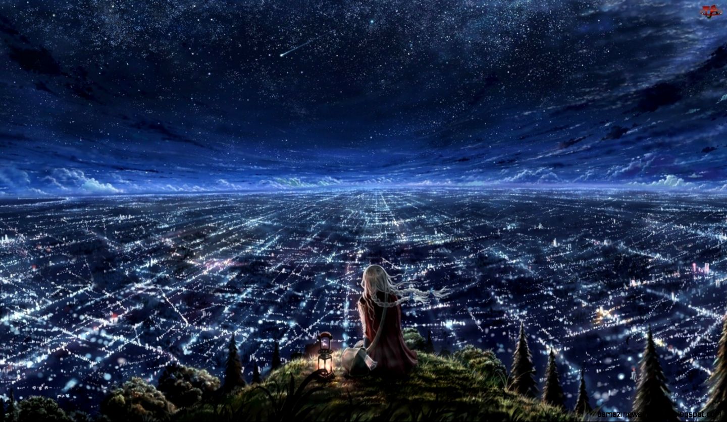 Anime Stars Wallpapers - Anime City At Night - HD Wallpaper 