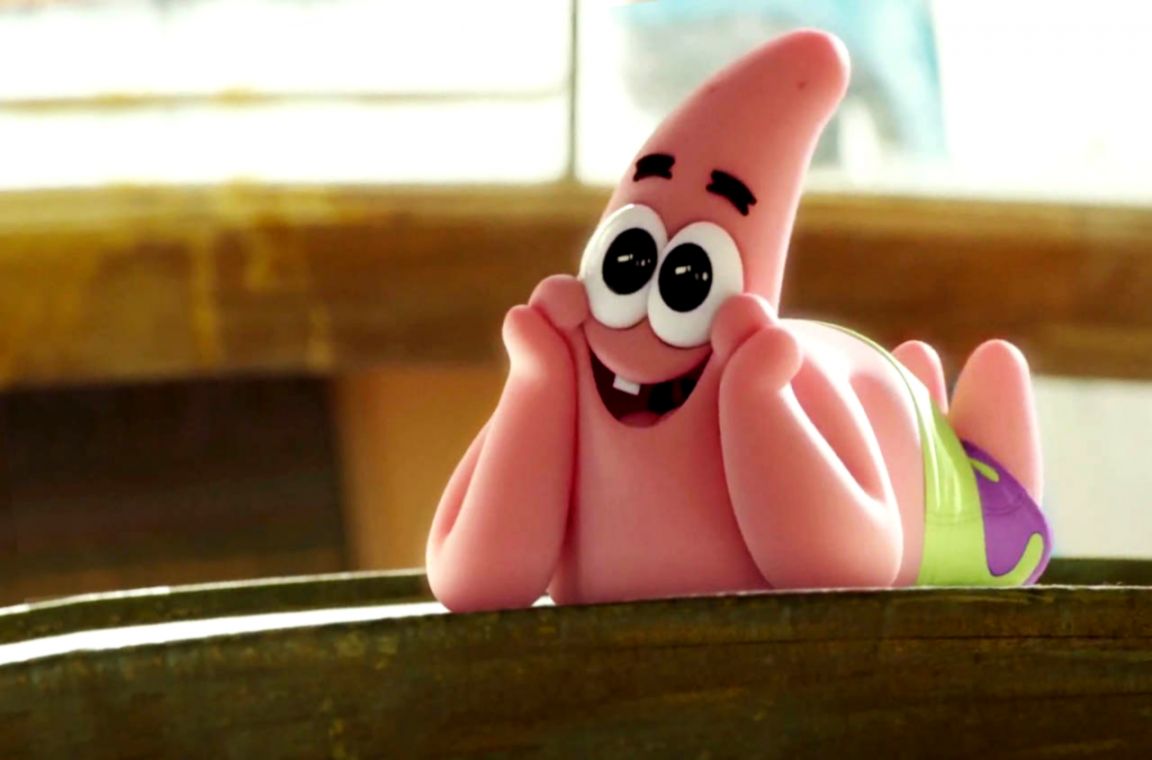 Cute Happy Patrick Star The Spongebob Movie Sponge - Patrick Star Wallpaper 3d - HD Wallpaper 