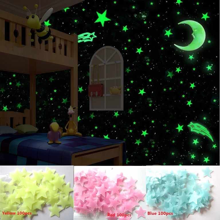 Glow In The Dark Stars Kids Room - HD Wallpaper 