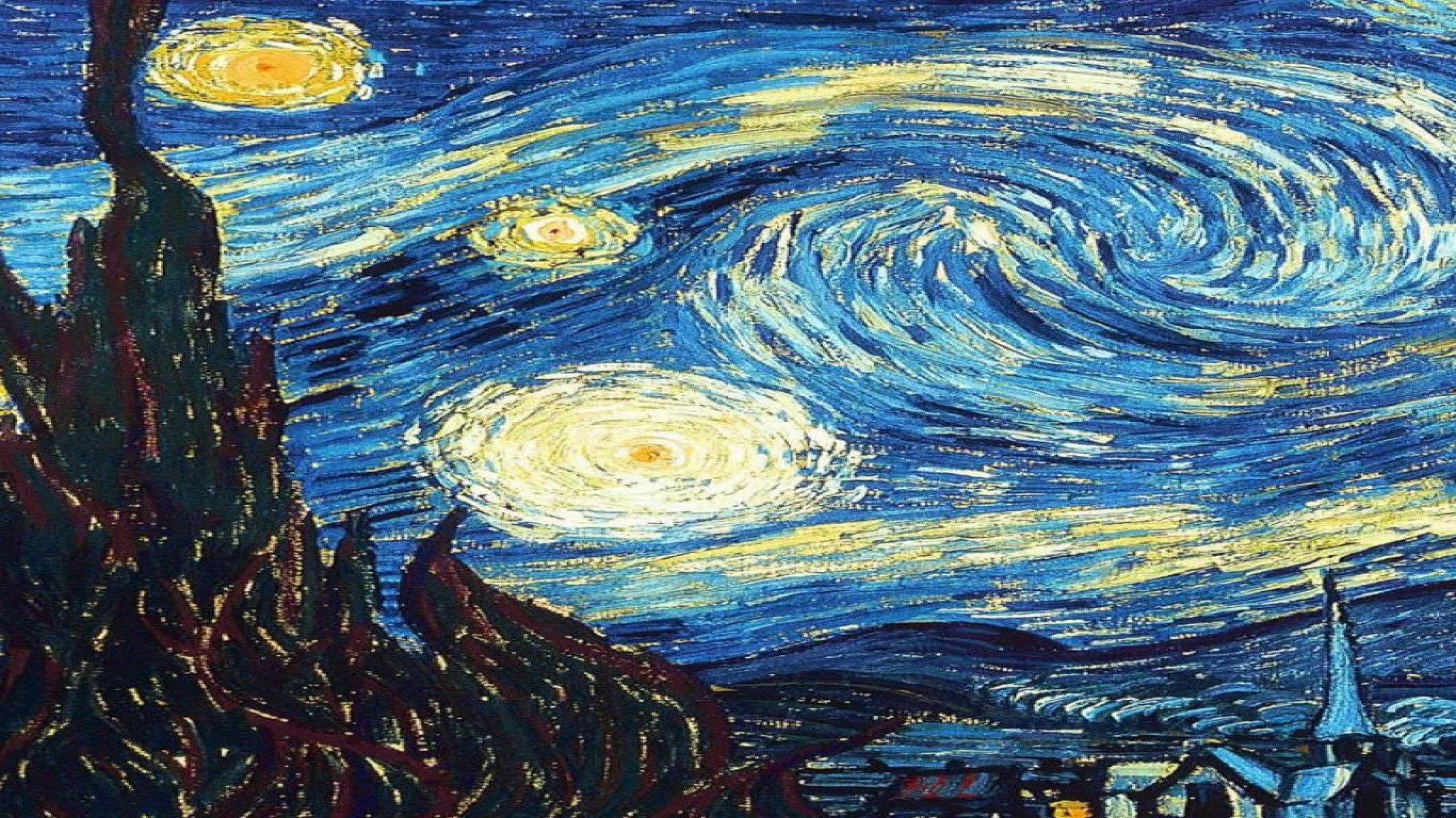 Van Gogh Starry Night Paintings Iphone Wallpaper Wallpapers - Ipad Wallpaper Starry Night - HD Wallpaper 